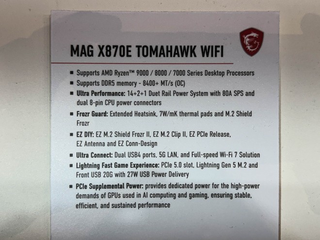 MAG X870E TOMAHAWK WIFI 