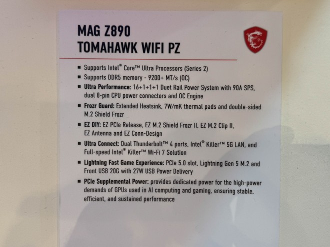 MAG Z890 TOMAHAWK WIFI PZ & PZ WHITE