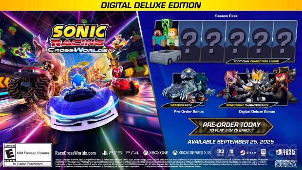 Sonic Racing CrossWorlds &eacute;dition num&eacute;rique Deluxe 07 06 2025